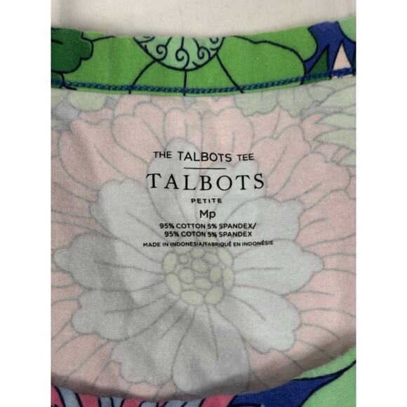 TALBOTS Tee Cotton Spandex Women's Floral Top Casual Summer Resort Everyday MP - Picture 3 of 6